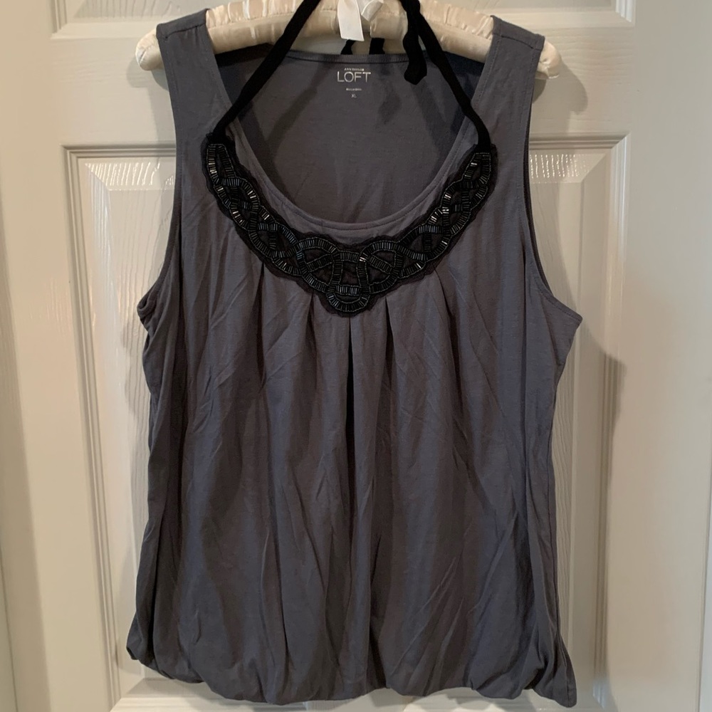 Ann Taylor Loft sleeveless top with ribbon tie